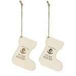ZH1227 Wood Stocking Ornament With Custom Imprint